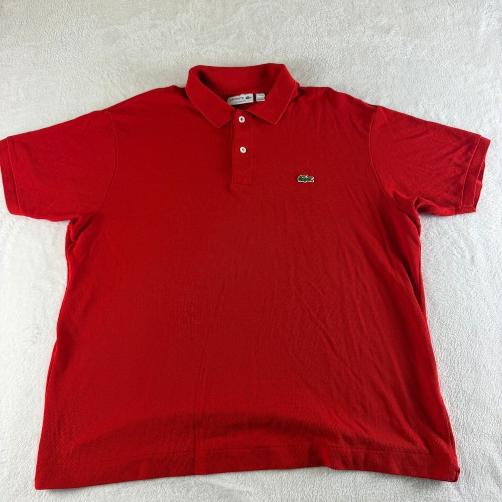 Lacoste Polo Shirt Classic Fit Mens XXL Red Short Sleeve Crocodile Logo Pique